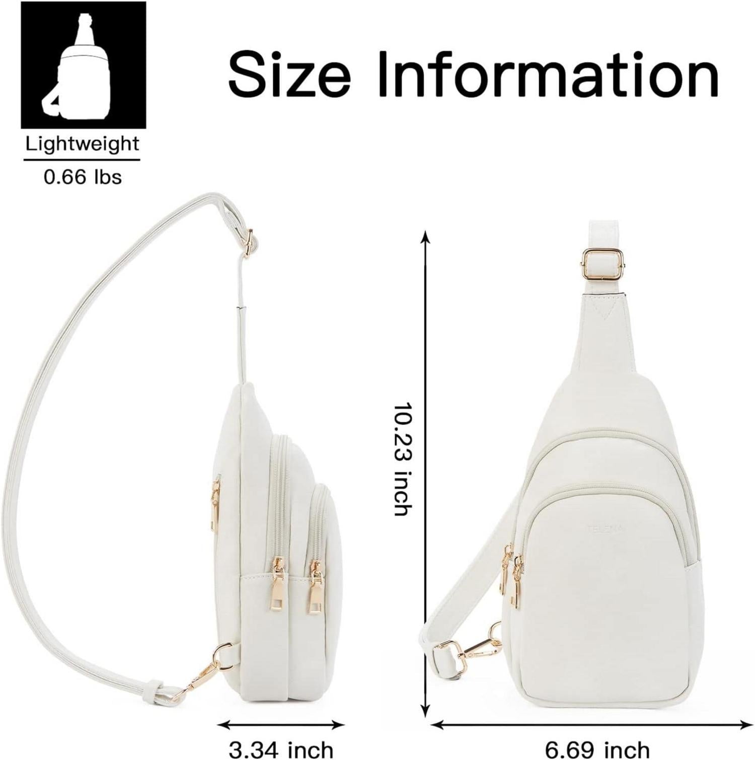 Telena Damen Crossbody Umhängetasche PU Leder Beige