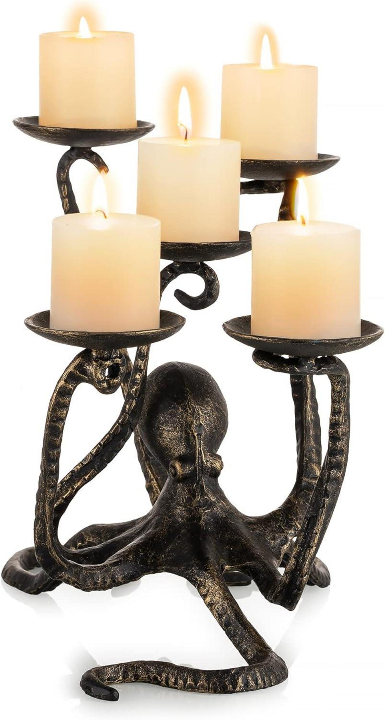 Kerzenhalter Octopus Teelichter Stumpenkerzenhalter Gothic Halloween