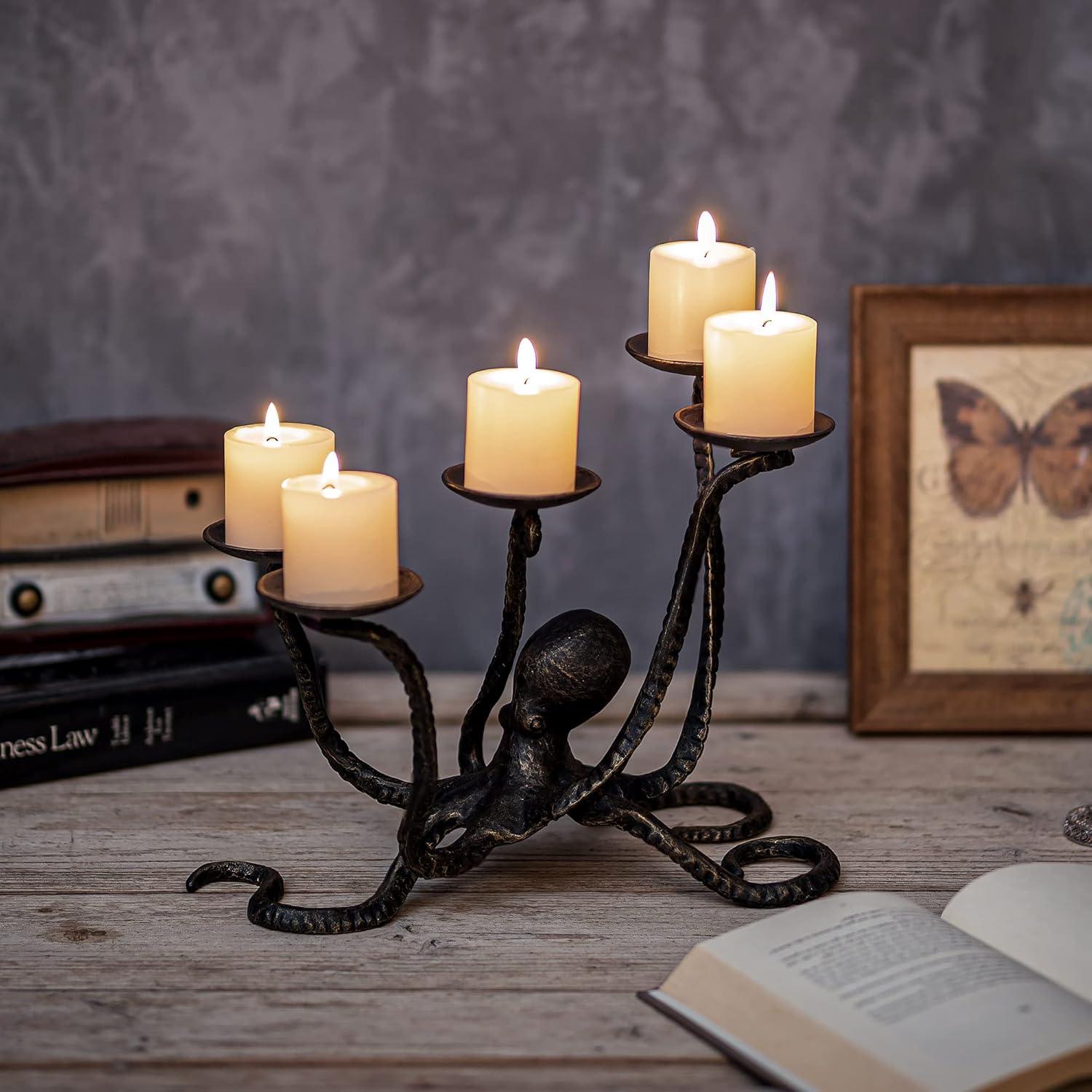 Kerzenhalter Octopus Teelichter Stumpenkerzenhalter Gothic Halloween