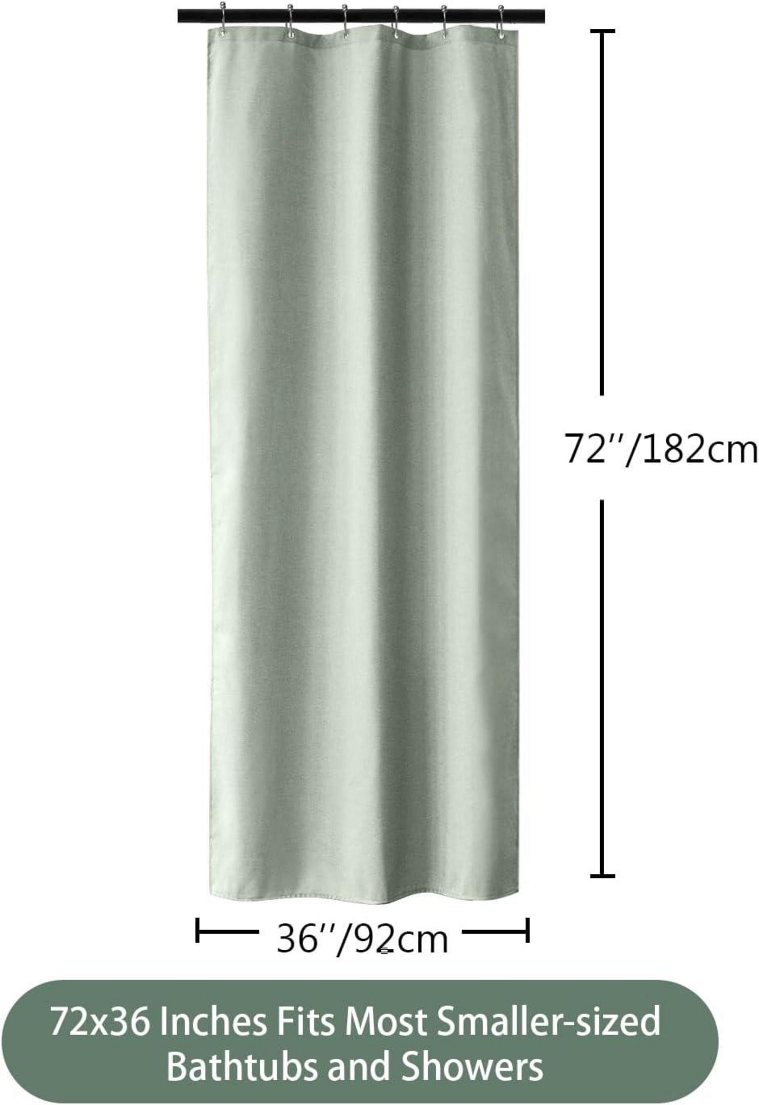 Duschvorhang Leinen Schwerer Stoff Wasserdicht 92x182cm Salbeigrün