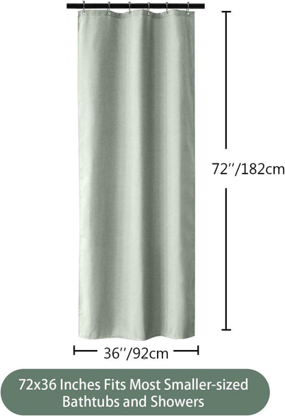 Duschvorhang Leinen Schwerer Stoff Wasserdicht 92x182cm Salbeigrün