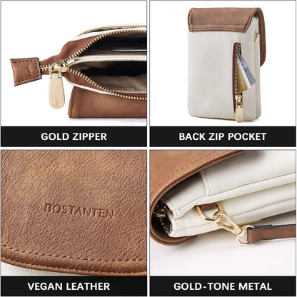 Handytasche zum Umhängen Damen mit Geldbörse, Beige Braun