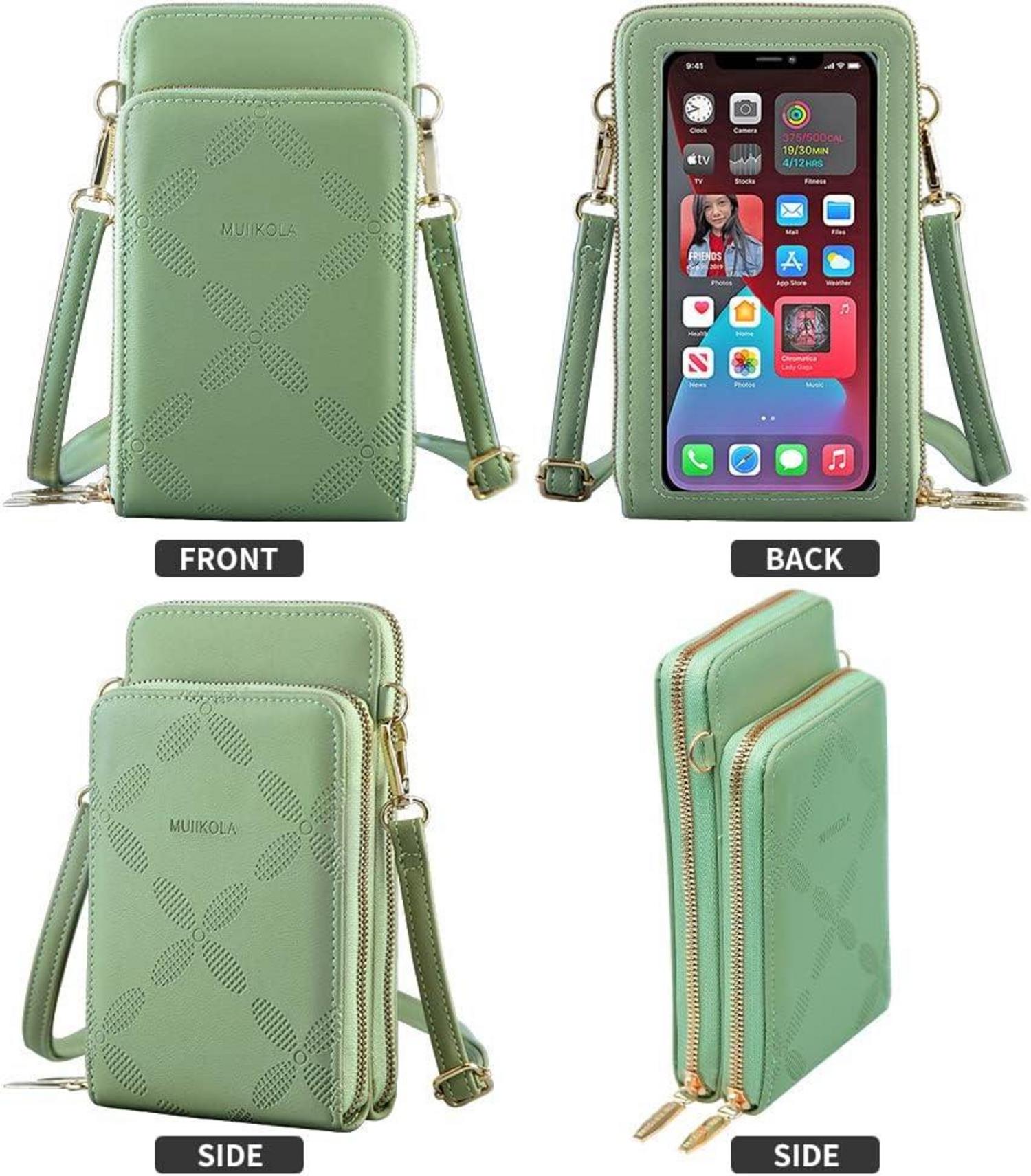 MUIIKOLA Kleine Handy Umhängetasche Touchscreen Crossbody Damen Handytasche iPhone 13 Pro Max Samsung Galaxy S22 S21 FE
