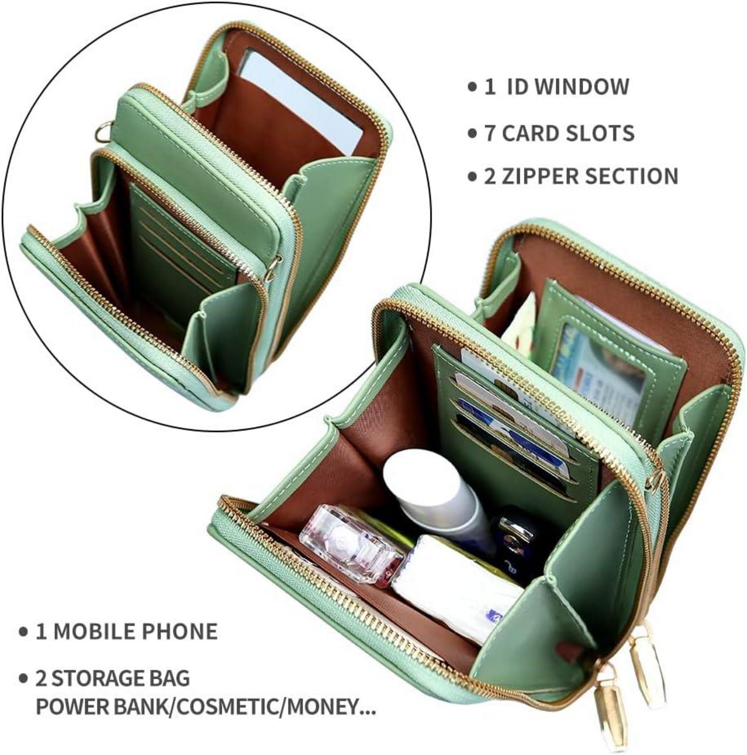 Kleine Damen Touchscreen Crossbody Umhängetasche für iPhone 13 Samsung Galaxy