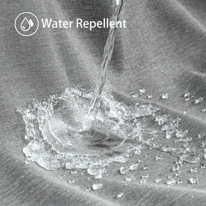 Duschvorhang Leinen mit Metall Duschvorhangringe Textil Badewannenvorhang Anti-Schimmel Wasserdicht Grau 92 x 182cm