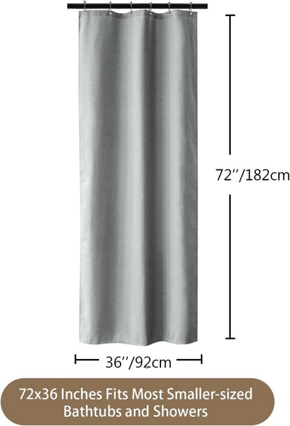 Duschvorhang Leinen Anti Schimmel wasserdicht 92x182cm Grau