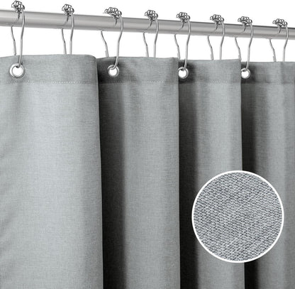 Leinen Duschvorhang 92x182cm Grau wasserdicht schwer