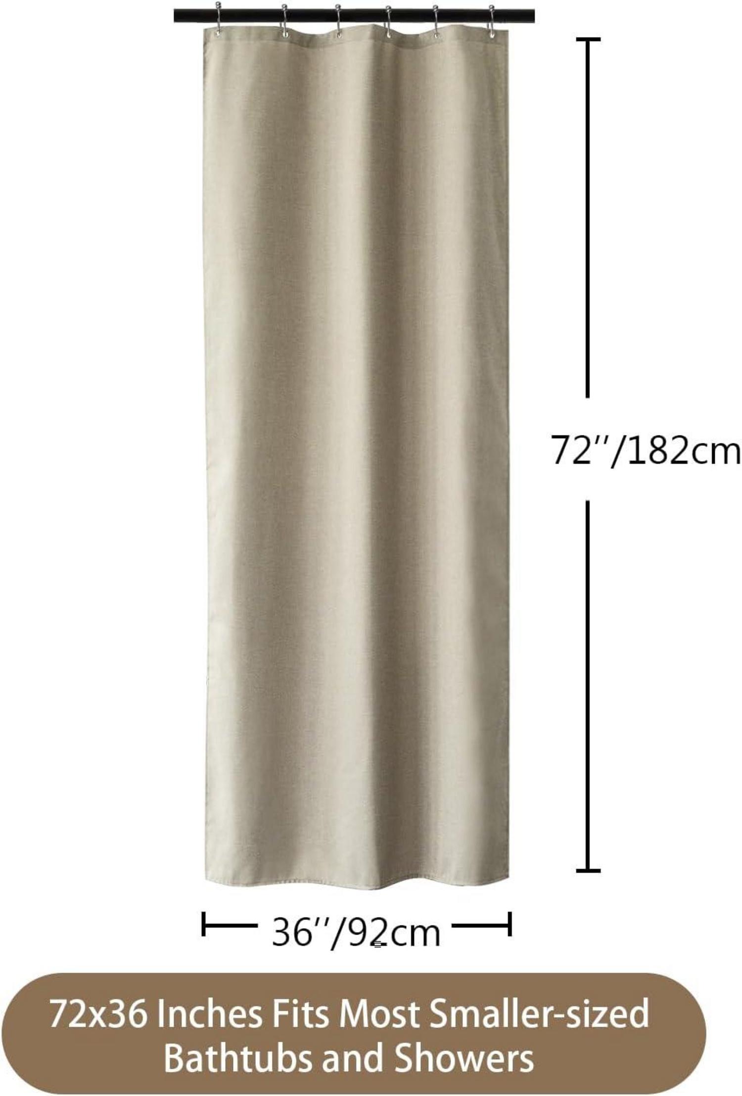 Duschvorhang Leinen Anti-Schimmel Stoff Textil wasserdicht schwer