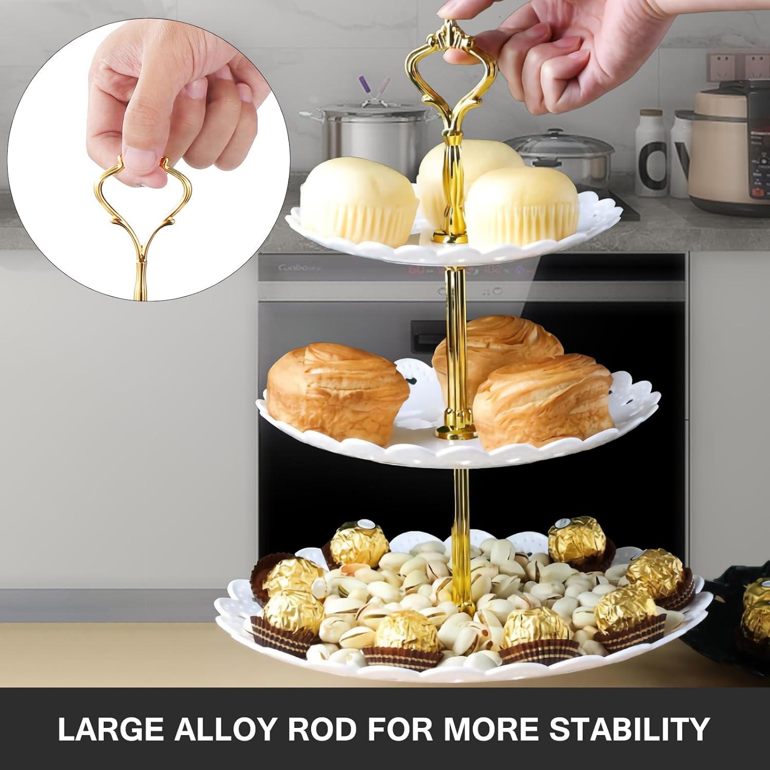 3-stufiger Cupcake-Ständer Obst Kekse Desserts Hochzeit Party