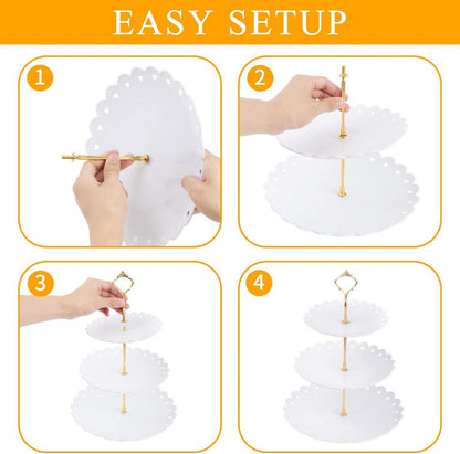 Cupcake-Ständer 3 Etagen Dessert-Tablett Hochzeiten Geburtstage Baby-Partys