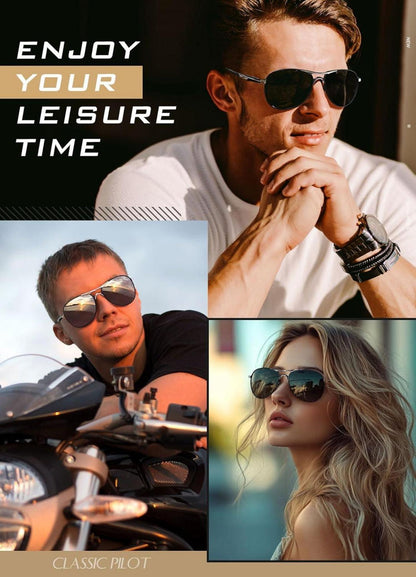 Polarisierte Piloten Sonnenbrille UV400 für Herren Damen