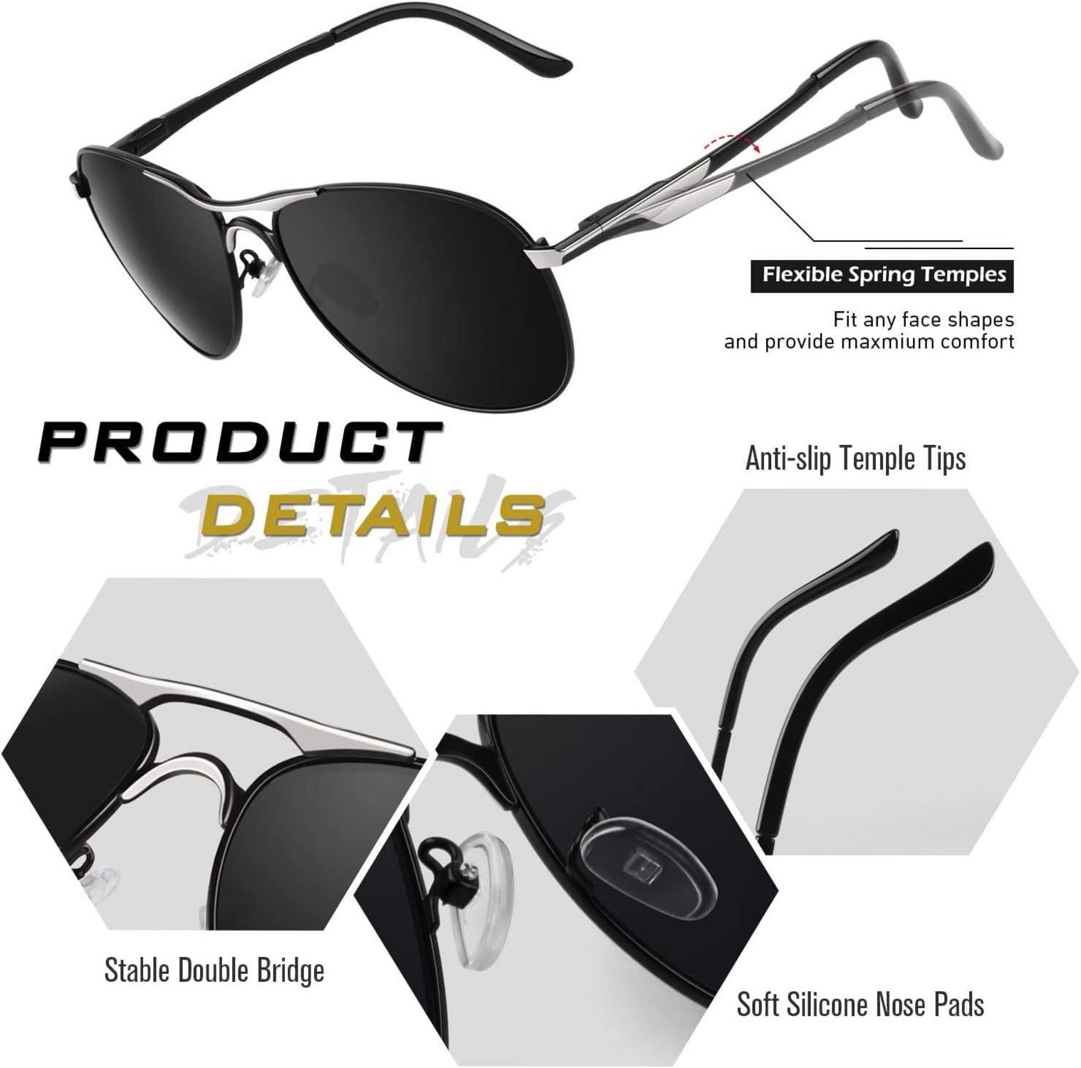 Polarisierte Piloten Sonnenbrille UV400 für Herren Damen