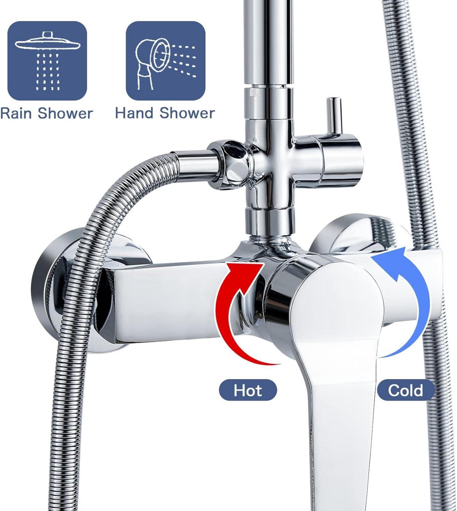 Duschsystem Regendusche 2 Strahlarten Duschkopf 150cm Schlauch