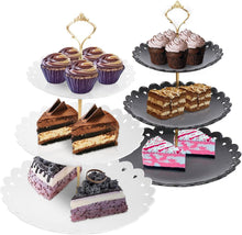 Cupcake-Ständer 3 Etagen Dessert Tablett Schwarz Weiß Display-Ständer