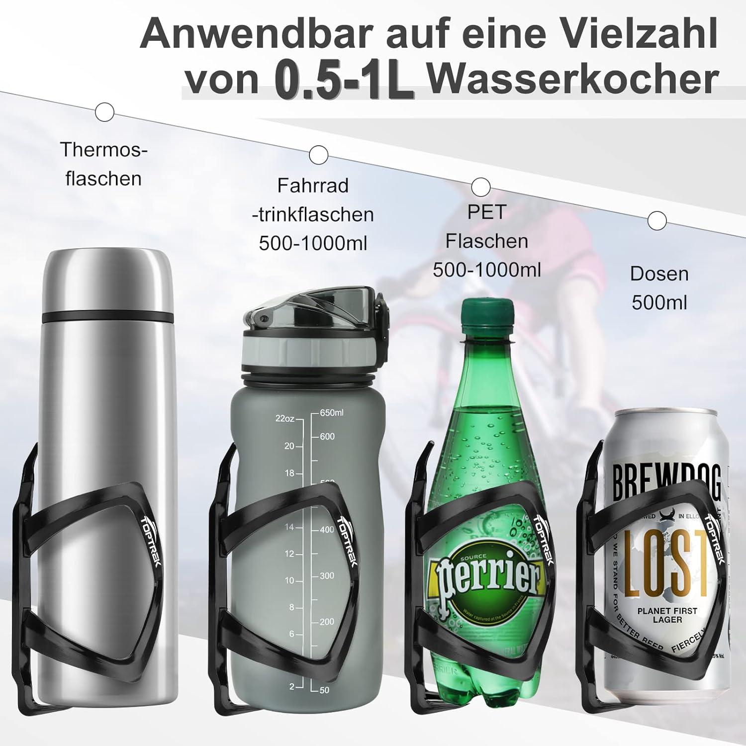 Fahrrad Flaschenhalter Toptrek Leicht, Stark, Bunt, Zwei-Wege-Öffnung