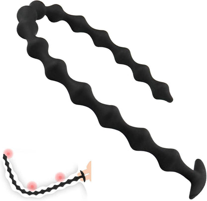 Analplug Analkugeln 58cm lang Schwarz Silikon BDSM Extrem Sex