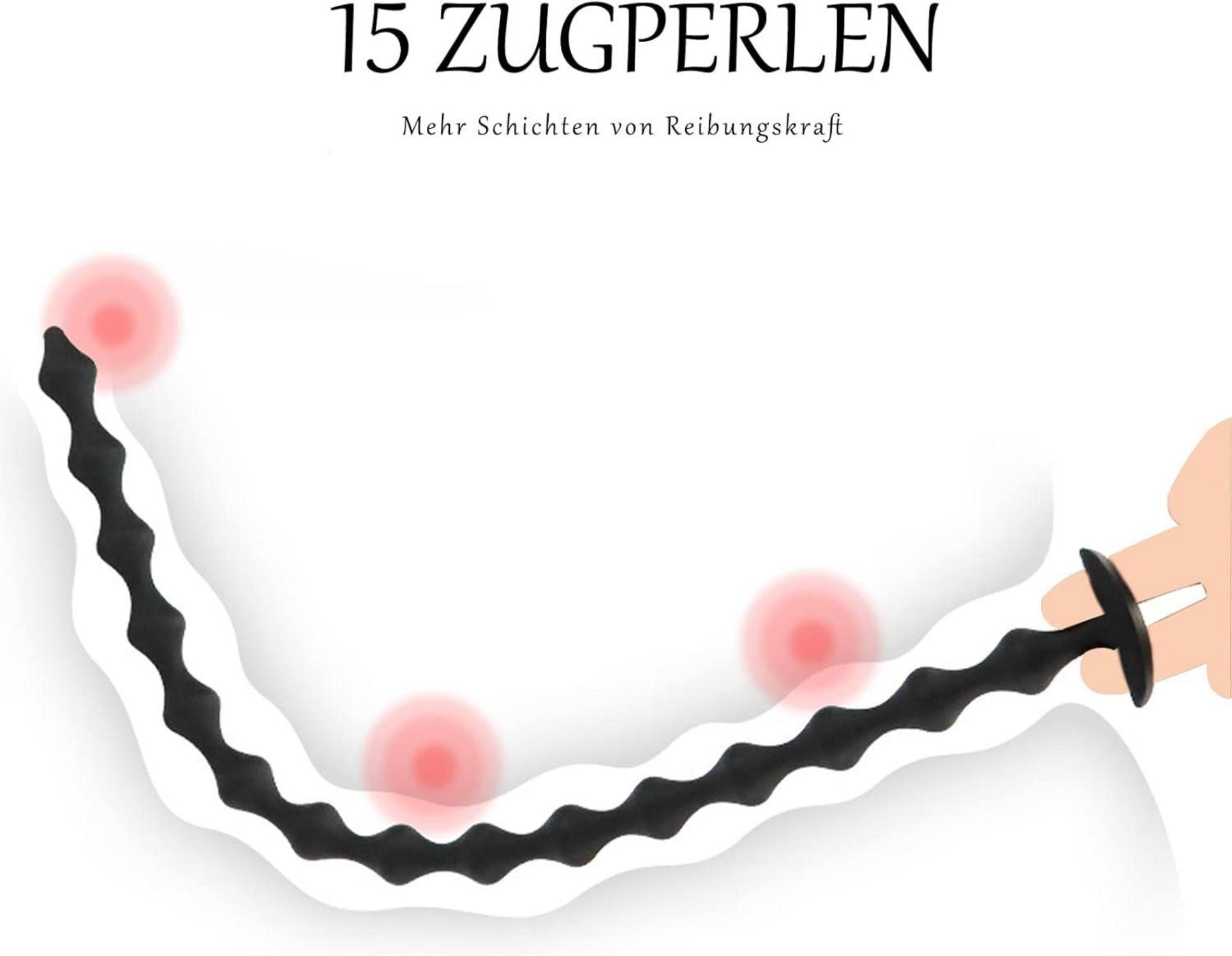 Analplug Analkugeln 58cm lang Schwarz Silikon BDSM Extrem Sex