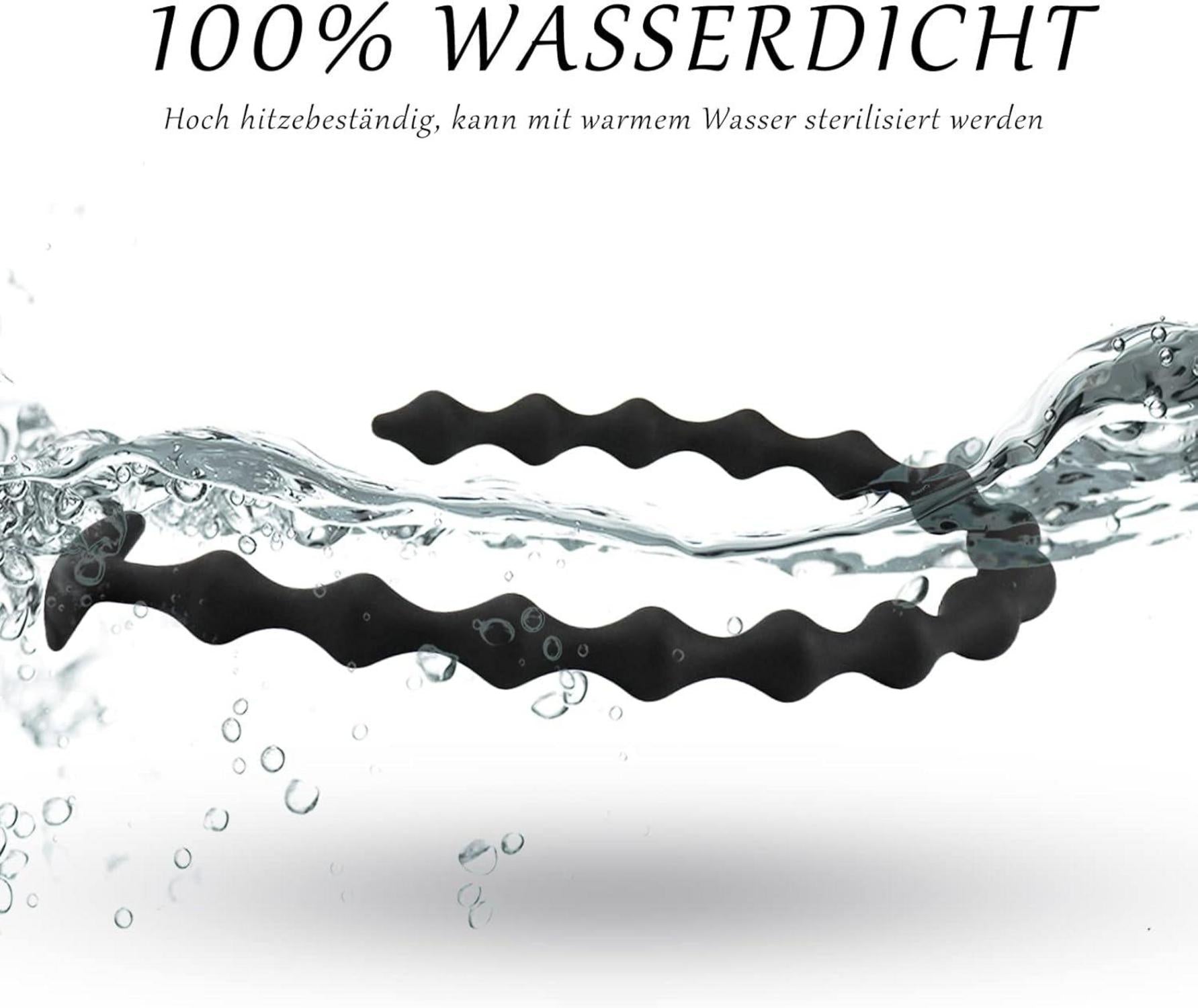 Analplug Analkette 15 Analkugeln Anal beads 58 cm Extra Lang Buttplug Anal Dildo Schwarz XXL