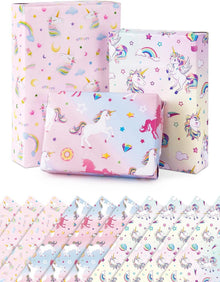 Einhorn Geschenkpapier Set 10 Blatt 51x69cm Kindergeburtstag
