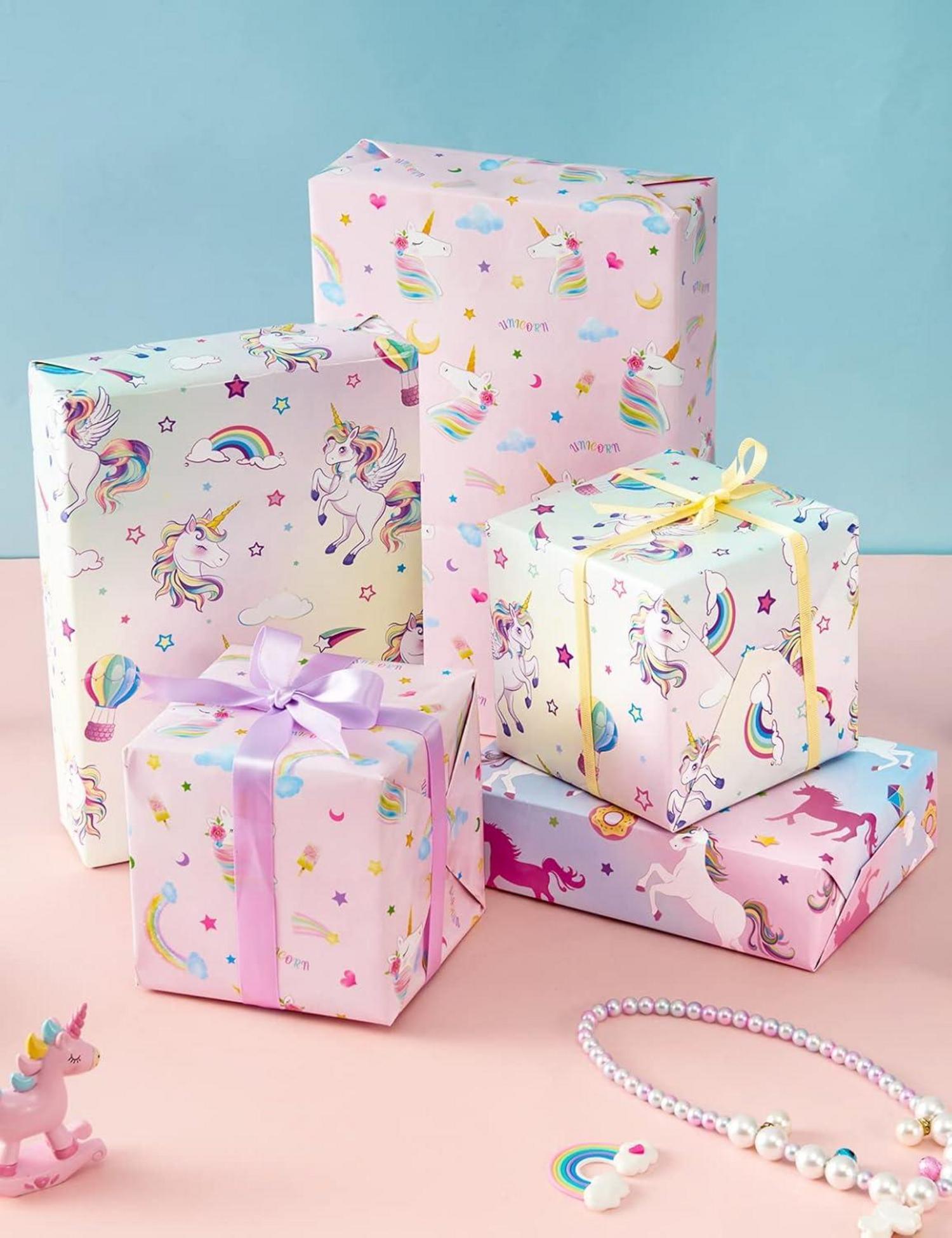 Einhorn Geschenkpapier Set 10 Blatt 51x69cm Kindergeburtstag