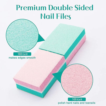 50 Stück Nagelpuffer 100/180, Doppelseitige Buffer für