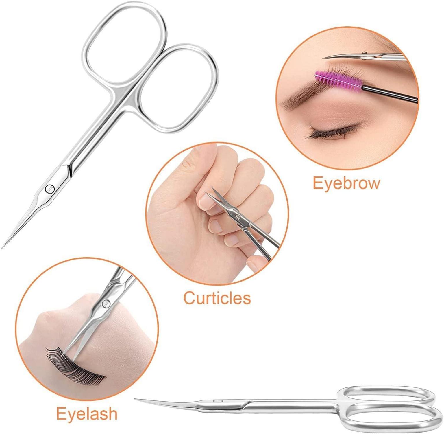 Professionelle Nagelhautschere mit gebogener Spitze aus Edelstahl