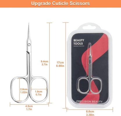 Professionelle Nagelhautschere mit gebogener Spitze aus Edelstahl