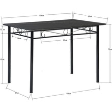 Esszimmer-Set Schwarz Marmor Optik | Esstisch + 4 Stühle