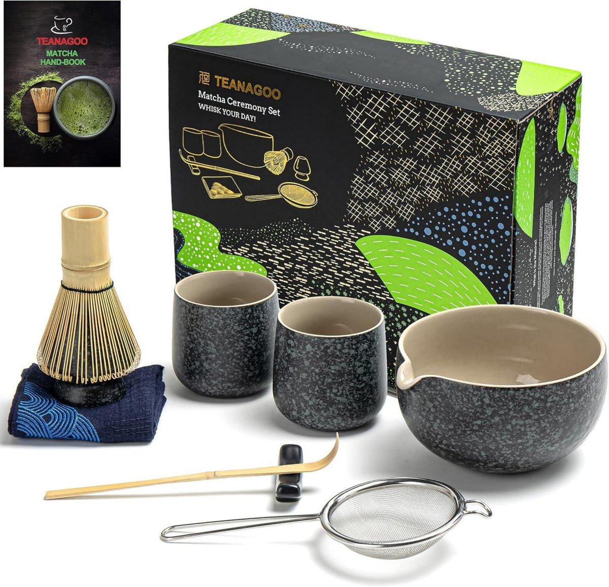 Matcha-Set | Keramik Schale Schneebesen Ausgießer