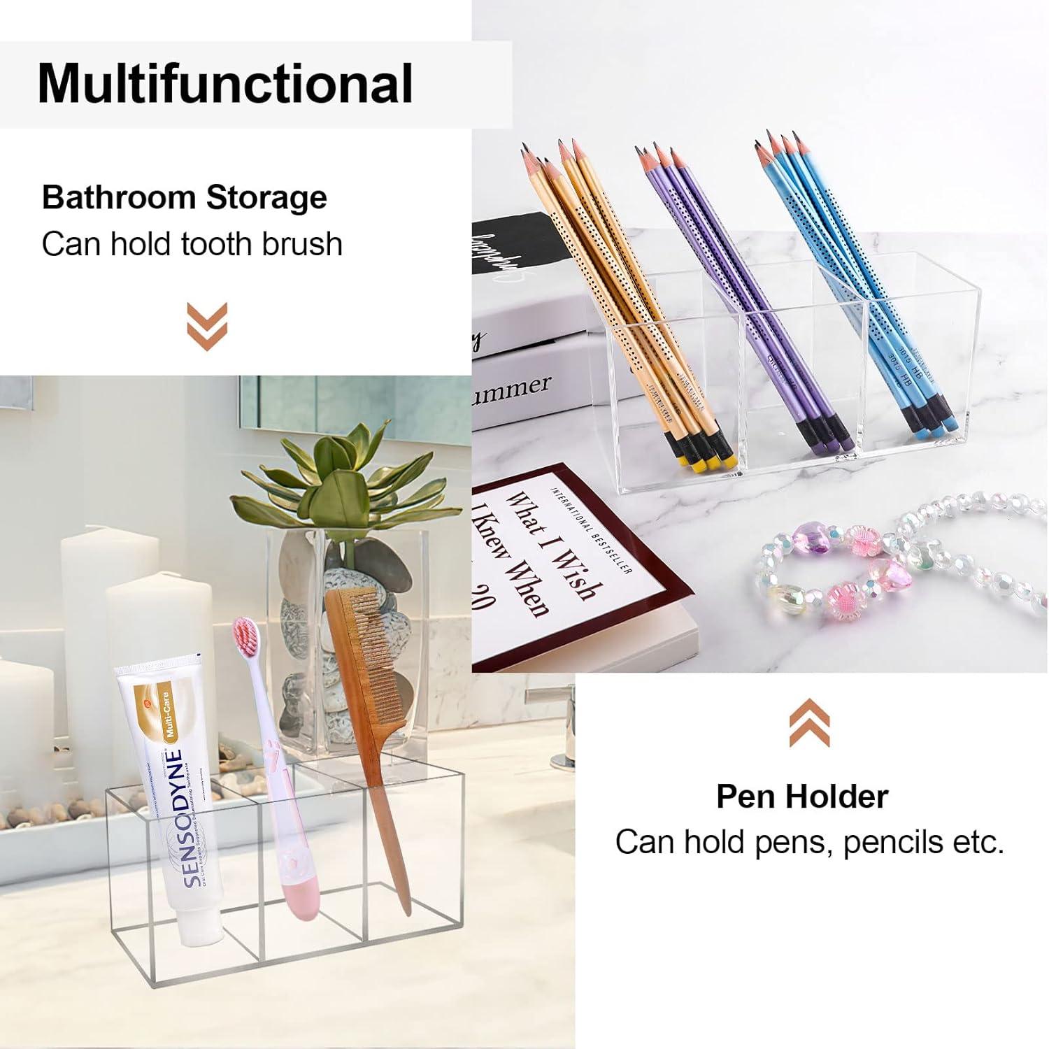 Acrylic Pinselhalter 3 Fächern Make Up Organizer Schmink Organizer für