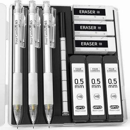Pastell Druckbleistift Set mit Etui und Zubehör 0.5mm Bleistifte für