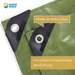 GUARD SHIELD Abdeckplane 3m x 4m Grün Wasserdicht 160g