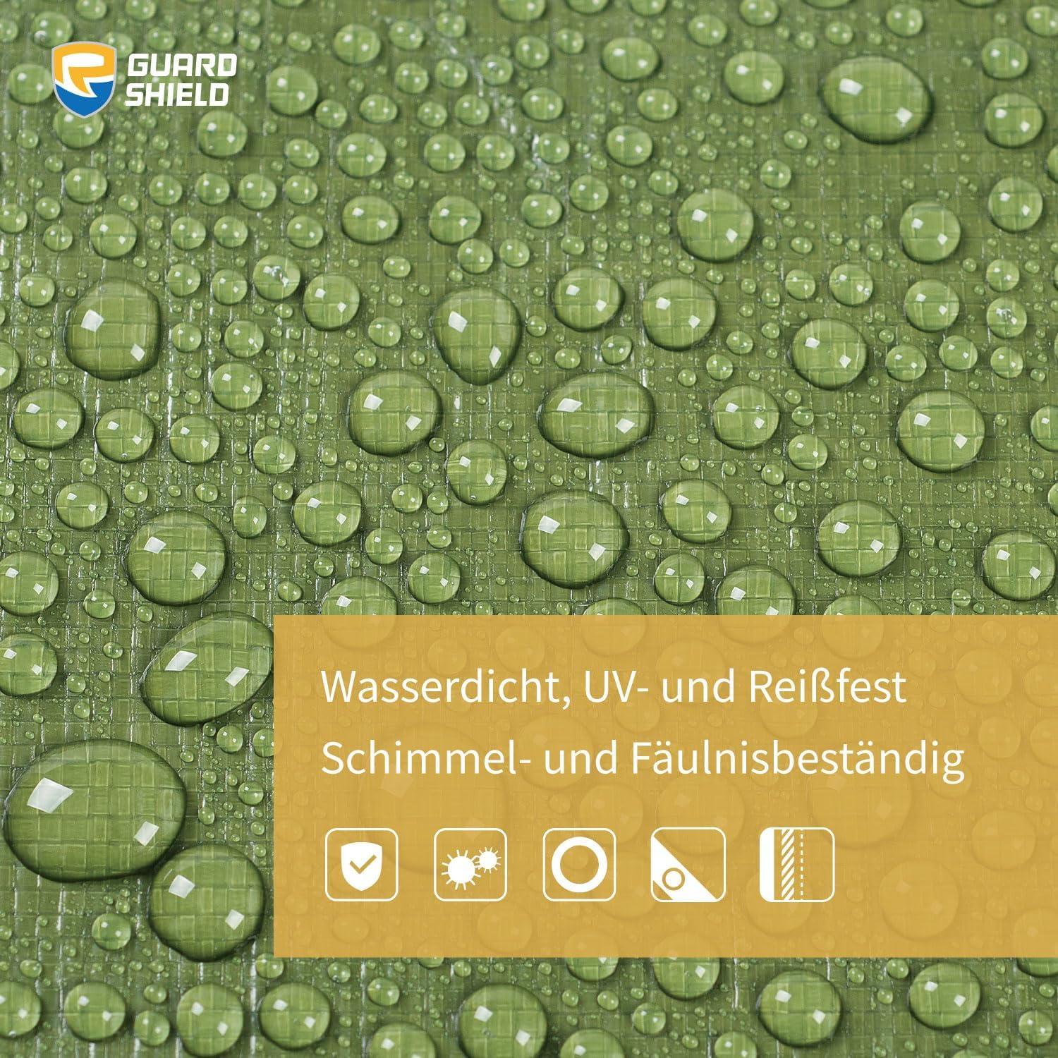 Abdeckplane Waterproof 4x8m Grün 160g/m² mit Ösen