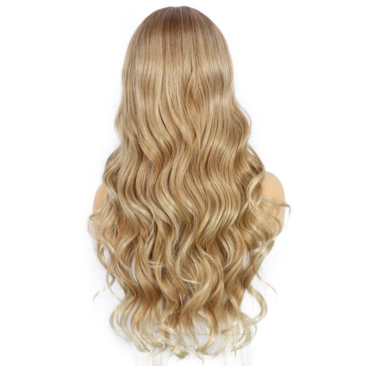 Blond Wellige Lace Front Perücke mit Highlights – 26 Zoll