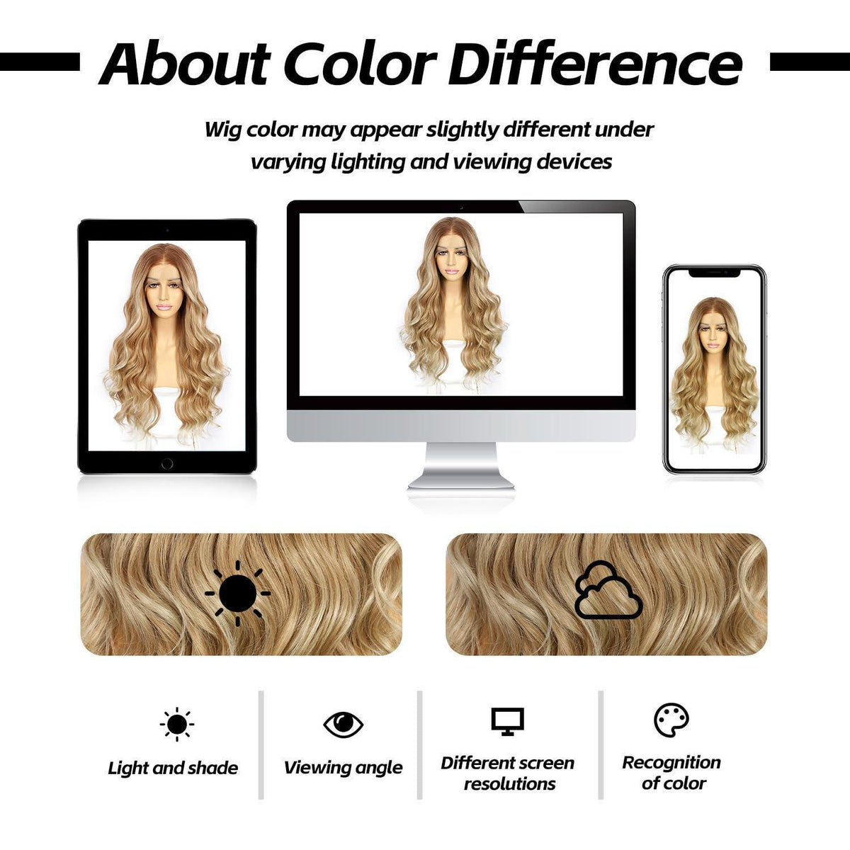Blond Wellige Lace Front Perücke mit Highlights – 26 Zoll