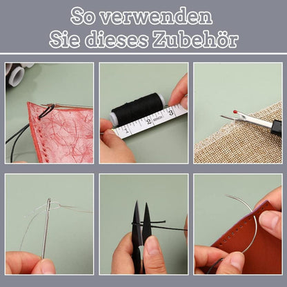 Leder-Nähset Reparaturset Nähnadeln Nähahle Nahttrenner Nähgarn
