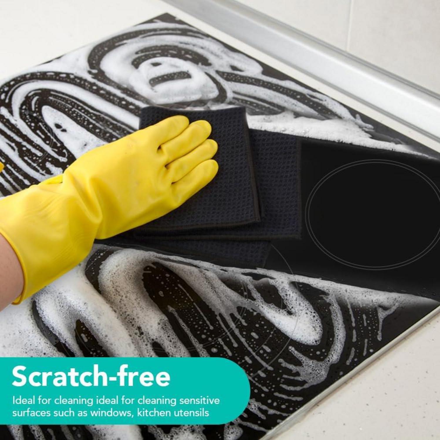 4er Set Mikrofasertücher Schwarz 30x30cm Barista Spültücher Fusselfrei