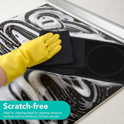 4er Set Mikrofasertücher Schwarz 30x30cm Barista Spültücher Fusselfrei