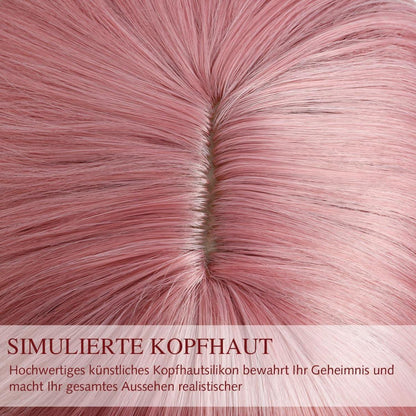 Rosa Bob Perücke mit Pony – Kurz, Wellig, Cosplay & Party