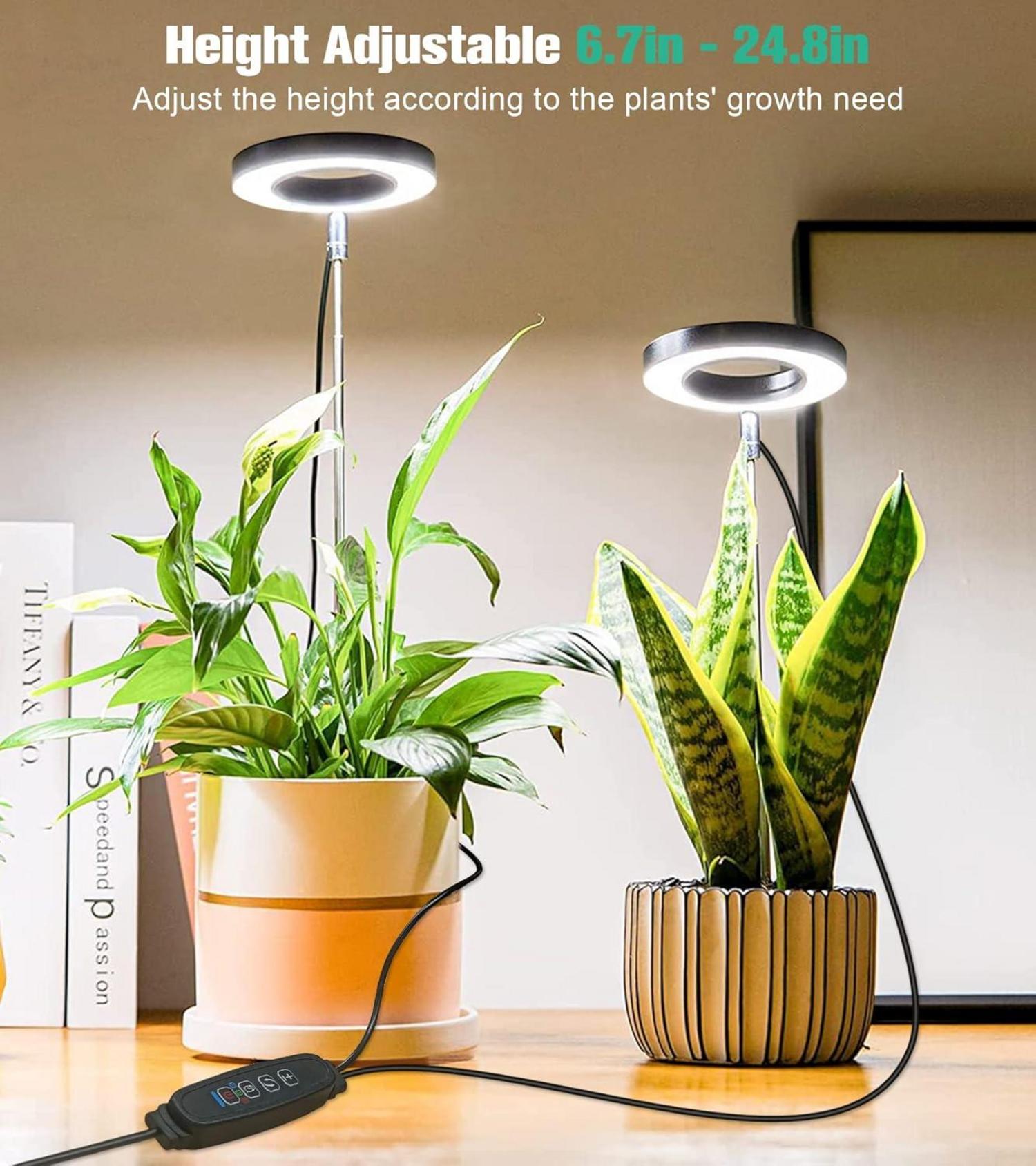 Idealife LED Pflanzenlampe Vollspektrum 2 * 42 LEDs Zeitschaltuhr USB Adapter