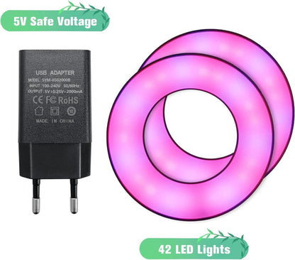 Idealife Pflanzenlampe LED Vollspektrum 2*42 LEDs Zeitschaltuhr USB Adapter