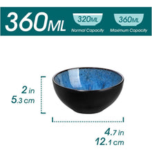 Vancasso 6-teiliges Dessertschalen-Set Blau 360ml Steingut