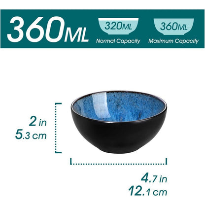 Vancasso 6-teiliges Dessertschalen-Set Blau 360ml Steingut