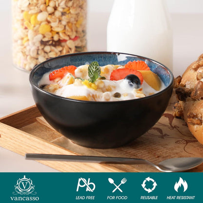 Vancasso 6-teiliges Dessertschalen-Set Blau 360ml Steingut