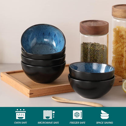 Vancasso 6-teiliges Dessertschalen-Set Blau 360ml Steingut