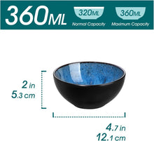 Vancasso 6-teiliges Dessertschalen-Set Blau 360ml Steingut