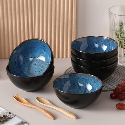 Dessertschalen Set blau 6-teilig 360ml spülmaschinenfest aus Steingut
