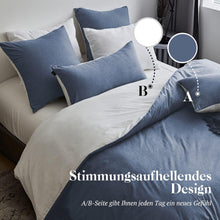 SOULFUL Bettwäsche 155x220 Baumwolle Denim Blue Stone Washed