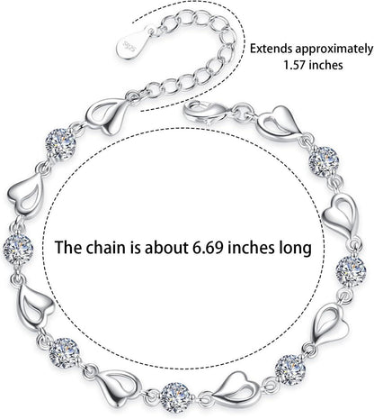 Silber Kristall Herz Armband Ohrringe Schmuck Set Love Form