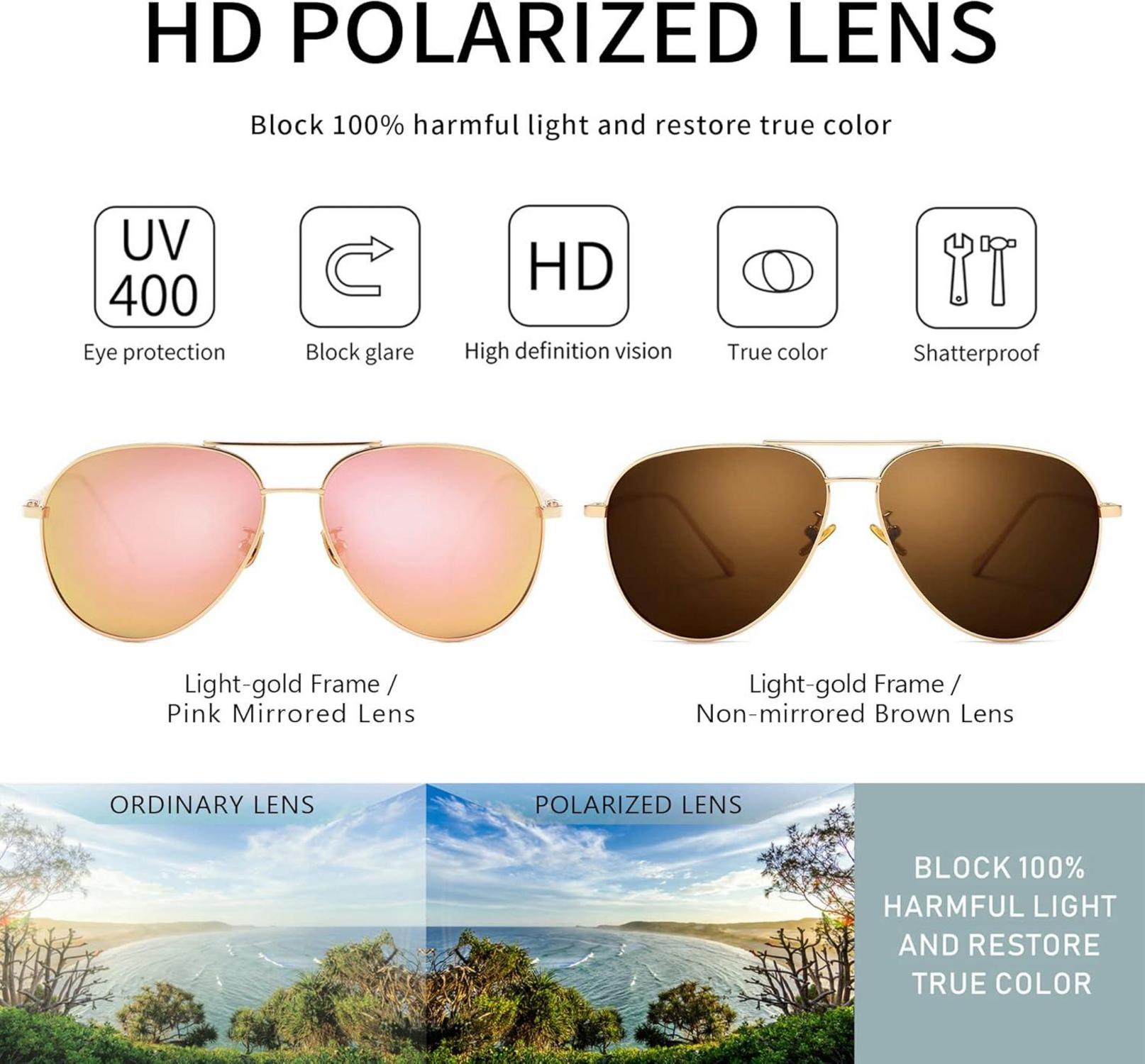 Damen Sonnenbrille übergroße polarisierte Pilotenbrille